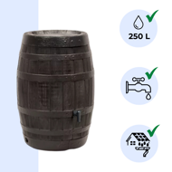 Sud na dažďovú vodu BOTAQUA, 250l, hnedá