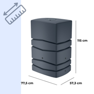 Sud na dažďovú vodu AQUA TOWER antracitový 450l