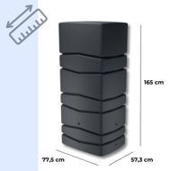 Sud na dažďovú vodu AQUA TOWER, 650l, antracitová