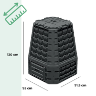 Kompostér EVOGREEN VARIO, 750 l, čierna