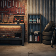 Regál do dielne STACKARO SOLID SMALL, 58x28x131,5cm, čierna