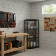 Regál do dielne STACKARO SOLID SMALL, 58x28x131,5cm, čierna