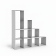 Úložná polica, regál KALLA, 129,5x29x129,5cm, biela