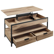 Výškovo nastaviteľný konferenčný stolík GASPAR, 50x100x(48-63) cm camel hnedá / čierna