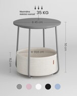 Kompaktný okrúhly stolík s úložným priestorom