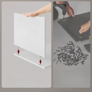 Nočný stolík s funkciou nabíjania LUCIANO, 35x45x58,3cm, biela