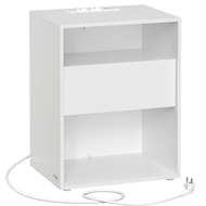 Nočný stolík s funkciou nabíjania LUCIANO, 35x45x58,3cm, biela