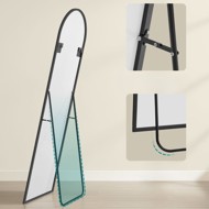 Zaoblené zrkadlo UMBRA, 160x50cm, čierna