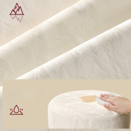 Výškovo nastaviteľná stolička AURA k toaletnému stolíku, Ø35cm, krémová