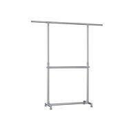 Stojan na oblečenie dvojstupňový JASON 93x49x113-198cm, strieborná