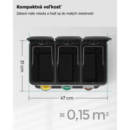 24-litrový kôš na separovanie odpadu z nerezovej ocele