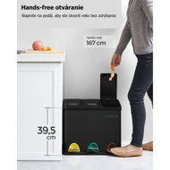 Nerezový kontajner na recykláciu odpadu 24 litrov (3x8l)