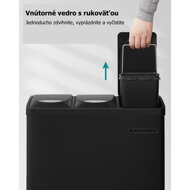 3x8-litrový nerezový kôš na recykláciu