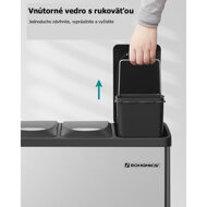 Sada troch nerezových košov na recykláciu odpadu 8 litrov