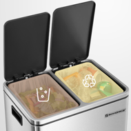 Kôš na separovanie odpadu SORT 30l (2×15l), strieborná/čierna