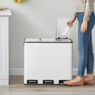 Kôš na separovanie odpadu SORT 54l (3x18 l) + vrecia na odpadky, biela