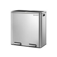 Kôš na separovanie odpadu SORT, 2x30l+vrecia na odpadky, strieborná/čierna