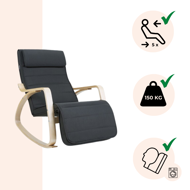 Hojdacie kreslo, leňoška SWING nosnosť 150kg, 67x115x91cm, antracitová