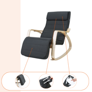 Hojdacie kreslo, leňoška SWING nosnosť 150kg, 67x115x91cm, antracitová