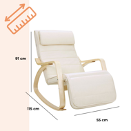 Hojdacie kreslo, leňoška SWING nosnosť 150kg, 67x115x91cm, béžová