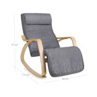 Hojdacie kreslo, leňoška SWING nosnosť 150kg, 67x115x91cm, sivá