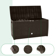 Odkladací box RATO, 310L, 119x48x60cm, hnedá