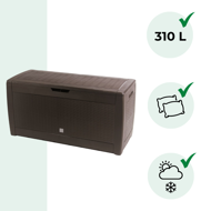 Odkladací box RATO, 310L, 119x48x60cm, hnedá