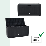 Odkladací box RATO, 310l, 119x48x60cm, antracitová