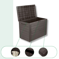 Úložný box WOODEBOX, 190L, 78x44x55cm, tmavo hnedá
