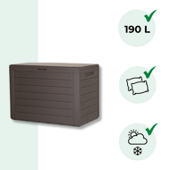 Úložný box WOODEBOX, 190L, 78x44x55cm, tmavo hnedá