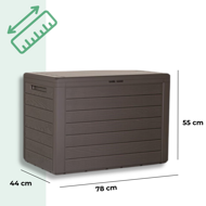Úložný box WOODEBOX, 190L, 78x44x55cm, tmavo hnedá