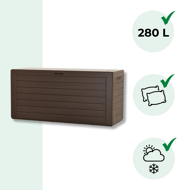 Úložný box WOODEBOX, 280L, 120x46x57cm, tmavo hnedá
