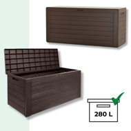 Úložný box WOODEBOX, 280L, 120x46x57cm, tmavo hnedá