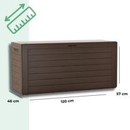 Úložný box WOODEBOX, 280L, 120x46x57cm, tmavo hnedá