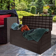 Úložný box WOODEBOX, 280L, 120x46x57cm, tmavo hnedá
