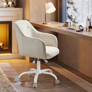 Kancelárska stolička SABINA, max. 110kg, biela/béžová