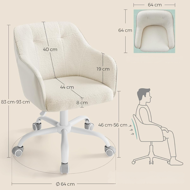 Kancelárska stolička SABINA, max. 110kg, biela/béžová