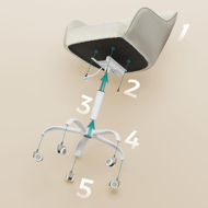 Kancelárska stolička SABINA, max. 110kg, biela/béžová