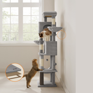 Mačací strom TRISTAN, 57x45x175cm, šedá