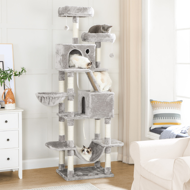 Mačací strom PANTHER, 60x50x206cm, šedá