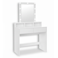 Toaletný stolík VANESA s osvetlením, 80x40x145cm, biela