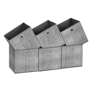 Úložné boxy GARY 6ks,30x30x30cm, šedá 