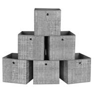 Úložné boxy GARY 6ks,30x30x30cm, šedá 