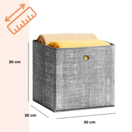 Úložné boxy GARY 6ks,30x30x30cm, šedá 