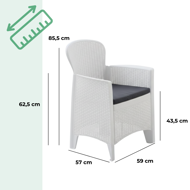 Záhradný set TREE, 3-dielny, biela