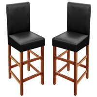 2-dielny set barových stoličiek z akáciového dreva - čierne