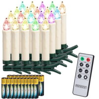 Sviečky na vianočný stromček CANDLE, 20ks, 10,5cm, viacfarebná