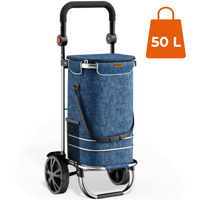 Nákupná taška na kolieskach EASY, 50l, modrá