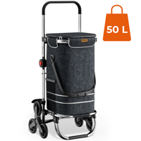 Nákupná taška na kolieskach do schodov COMFORT,50l, čierna
