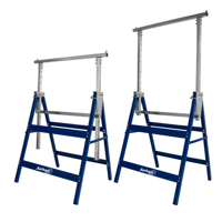 Teleskopické lešenárske kozy DANNY, sada 2 ks, max. 200 kg, 60 x 56 x 81-130cm, strieborná/modrá